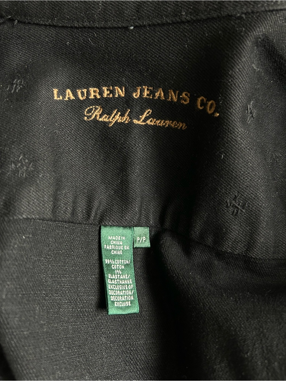 Ralph Lauren Black Zip-Front Women's Jean Jacket - Picture 4 of 4